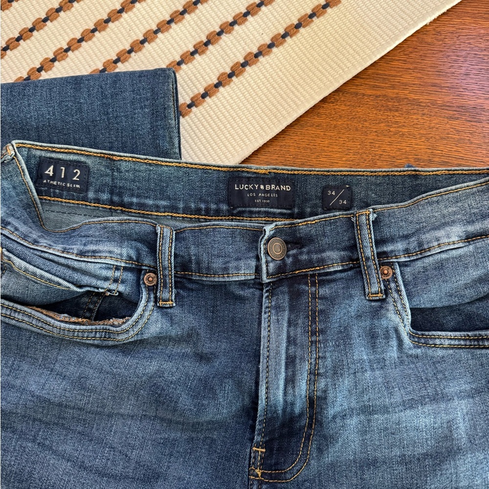 Lucky Brand Men's Dark Blue Slim Straight Jeans